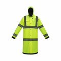 2W International High Viz Reversible Rain Coat, 2X-Large, Lime, Class 3 655RC-3